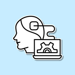 Poster - android artificial intelligence sticker icon. Simple thin line, outline vector of Artifical intelligence icons for ui and ux, website or mobile application