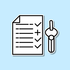 Fototapete - Smart robot artificial intelligence sticker icon. Simple thin line, outline vector of Artifical intelligence icons for ui and ux, website or mobile application