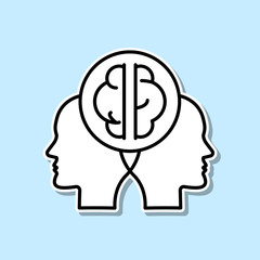 Poster - brainstorm, idea, head sticker icon. simple thin line, outline vector of creative thinking icons for