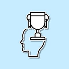 Poster - Award, trophy, head sticker icon. Simple thin line, outline vector of Creative thinking icons for ui and ux, website or mobile application