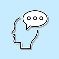 Leinwandbilder - chat, comment, brain sticker icon. simple thin line, outline vector of creative thinking icons for u