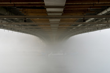 Wall Mural - Under of Elisabeth Bridge connecting Buda and Pest across the River Danube