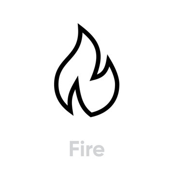 Fire Security icon. Editable line vector.
