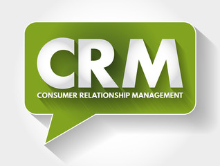 Poster - CRM - Consumer Relationship Management acronym message bubble, business concept background