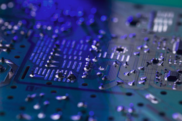 Wall Mural - close-up of electronic circuit board