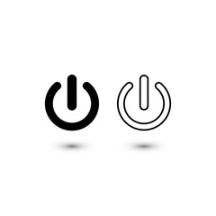 Poster - Shut down button or power on/off vector for apps and websites icon in black on an isolated white background. EPS 10 vector.