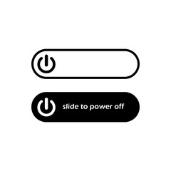 Poster - Switch toggle button Off or round button. Power switch icon. Button symbol sign in black, white, colour design concept on isolated white background. EPS 10 vector.