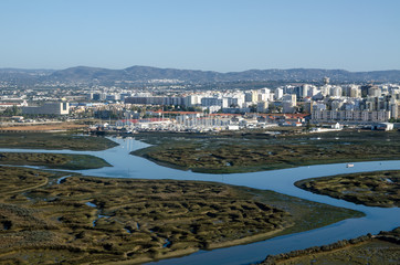 Wall Mural - Faro Salt Marsh - Aerial View