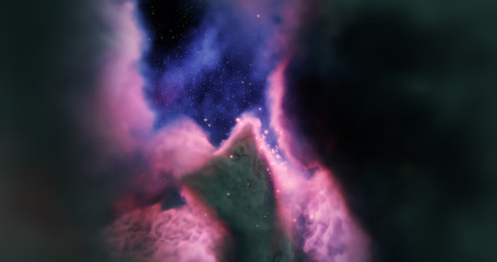 Wall Mural - birth of a star nebula, stellar nursery. stellar system and gas nebula. newborn stars, glowing cloud
