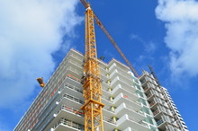 Luxury Condo High-rise Apartment Buildings Under Construction.