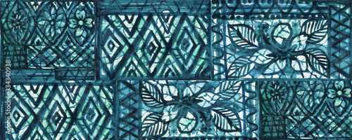 Fotomural Geometric pattern Ethnic and tribal motifs Grunge texture Print for your textile