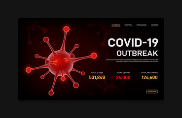 COVID-19 Coronavirus outbreak landing page template design