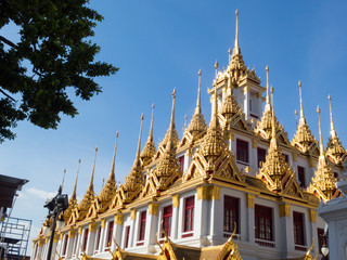 Loha Prasat Wat Ratchanatda temple in ฺBangkok Thailand.