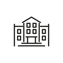 Wall Mural - Simple school building line icon.