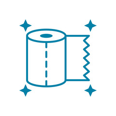 Poster - toilet paper icon, line style