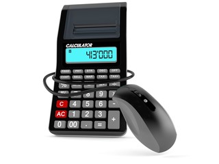 Wall Mural - Calculator with computer mouse