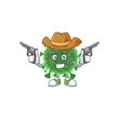 Cool cowboy cartoon design of wuhan coronavirus holding guns