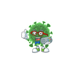 Poster - Talented wuhan coronavirus gamer mascot design using controller