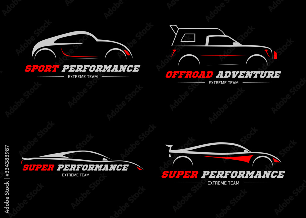 Modern race car logo collection Stock Vector | Adobe Stock