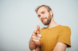 © aeroking - Young man showing his index finger towards the camera