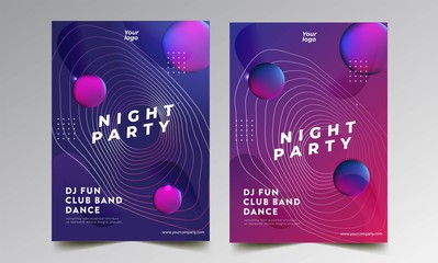 Dance Club Night Party Flyer Brochure Layout Template. Club Party Banner design. Vector illustration - Vector