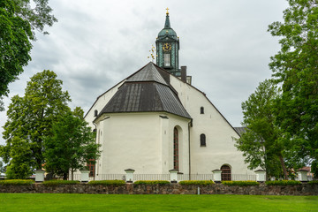 Poster - Large white church on the Swedish countryside