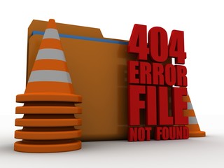 Poster - 3d rendering 404 error folder