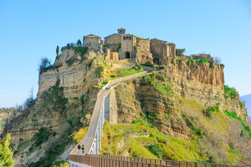 Wall Mural - Civita di Bagnoregio (Viterbo, Lazio)- The famous ancient village on the hill between the badlands, in the Lazio region, central Italy, known as 