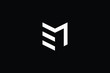 Logo design of M ME EM in vector for construction, home, real estate, building, property. Minimal awesome trendy professional logo design template on black background.