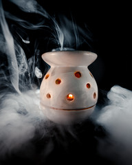   candle with smoke