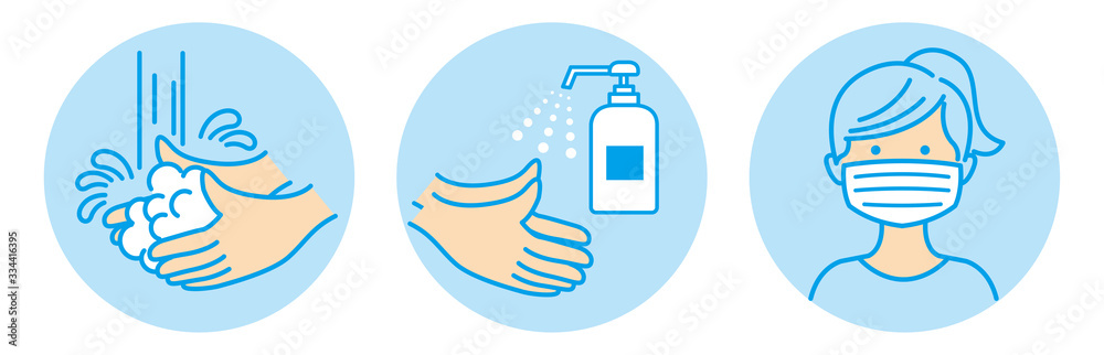 Handwashing mask against viruses vector - obrazy, fototapety, plakaty 