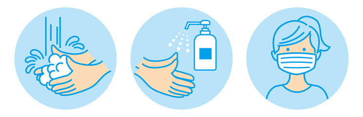 Wall Mural - Handwashing mask against viruses vector