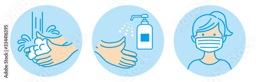 Fotomural Handwashing mask against viruses vector