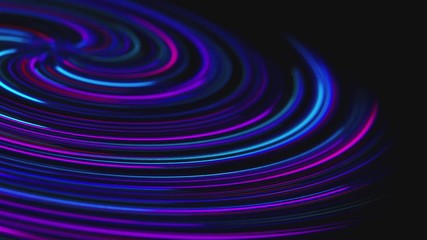 Poster - Glowing blue and red lines and glowing particles. Neon field flow. Modern abstract animation technology