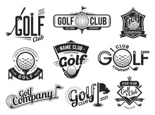 Golf Sport Club Labels, Team Championship Signs