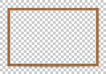 3d wood frame. picture frame for design menu isolated on background. realistic border wooden rectang
