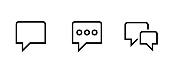 Wall Mural - Bubble Speech icon. Editable Line Vector.