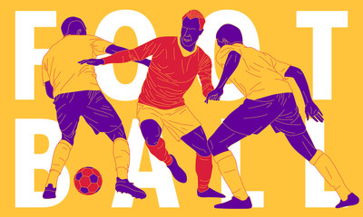 Wall Mural - Illustration of soccer player in action. Isolate background.