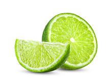 Slice Lime Isolated On White Background