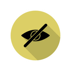 Poster - without eyes long shadow icon. Simple glyph, flat vector of web icons for ui and ux, website or mobile application
