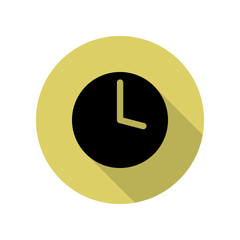 Poster - clock long shadow icon. Simple glyph, flat vector of web icons for ui and ux, website or mobile application