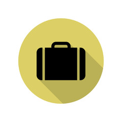 Poster - suitcase long shadow icon. Simple glyph, flat vector of web icons for ui and ux, website or mobile application