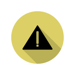 Poster - exclamation point in a triangle long shadow icon. simple glyph, flat vector of web icons for ui and 