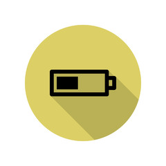 Poster - average charging level long shadow icon. Simple glyph, flat vector of web icons for ui and ux, website or mobile application