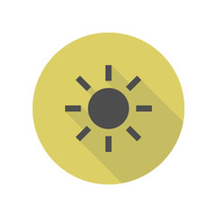 Poster - sun with a plus long shadow icon. Simple glyph, flat vector of web icons for ui and ux, website or mobile application