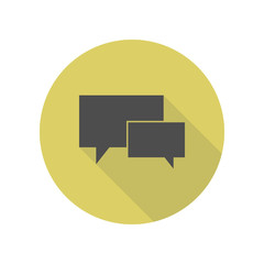Poster - communication bubbles long shadow icon. Simple glyph, flat vector of web icons for ui and ux, website or mobile application
