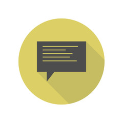 Poster - bubbles communicating with the text long shadow icon. Simple glyph, flat vector of web icons for ui and ux, website or mobile application