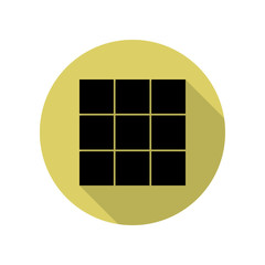 Poster - cube long shadow icon. Simple glyph, flat vector of web icons for ui and ux, website or mobile application
