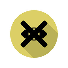 Poster - cross on the eye long shadow icon. Simple glyph, flat vector of web icons for ui and ux, website or mobile application
