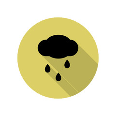 Poster - rainy cloud long shadow icon. Simple glyph, flat vector of web icons for ui and ux, website or mobile application